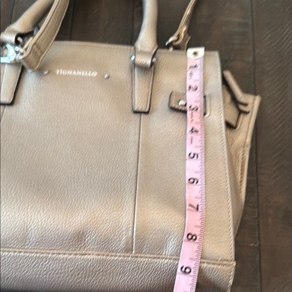 Tignanello Tan Satchel with Structured Design and Buckle Details - Picture 12 of 12